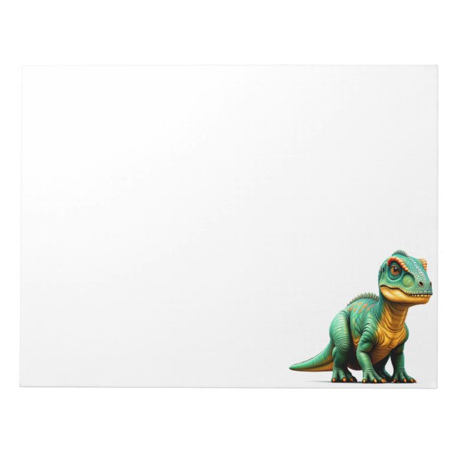 Green Dinosaur Notizblock (Vorderseite)
