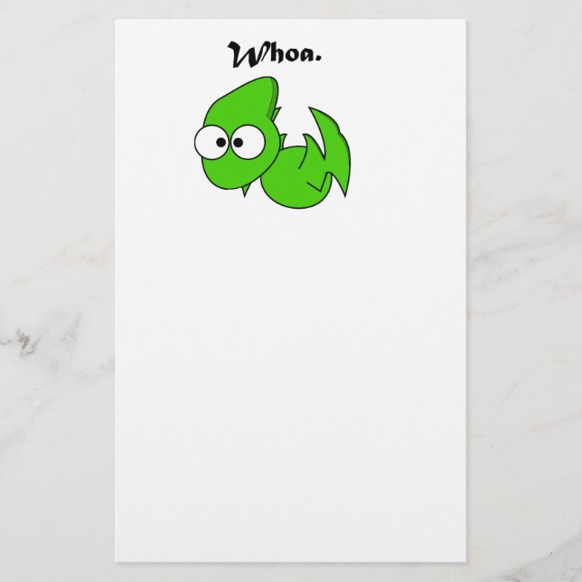 Green Dinosaur Pterodactyl oder Dragon Whoa Cartoo Briefpapier (Vorderseite)