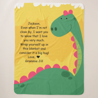 Green Dinosaur Sherpa Blanket mit benutzerdefinier Sherpadecke