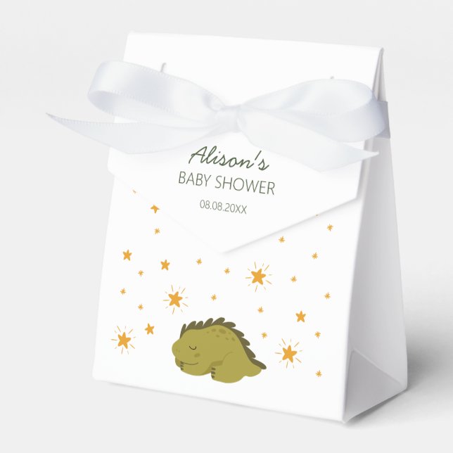 Green Dinosaur Twinkle Stars Gender Neutral Baby Geschenkschachtel (Vorderseite)