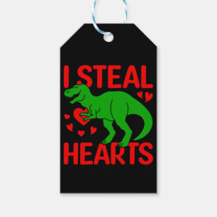 Green Dinosaur Valentine I Steal Hearts Geschenkanhänger