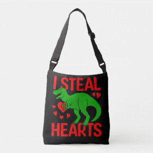 Green Dinosaur Valentine I Steal Hearts Tragetaschen Mit Langen Trägern