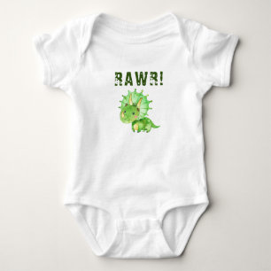 Green Dinosaurier Baby Strampler