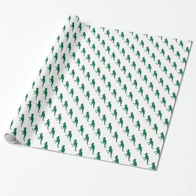Green Dinosaurier Geschenkpapier (Ungerollt)