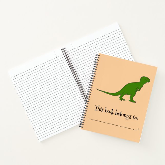 Green Dinosaurier Personalisiert Tyrannosaurus-Not Notizbuch (Innenseite)