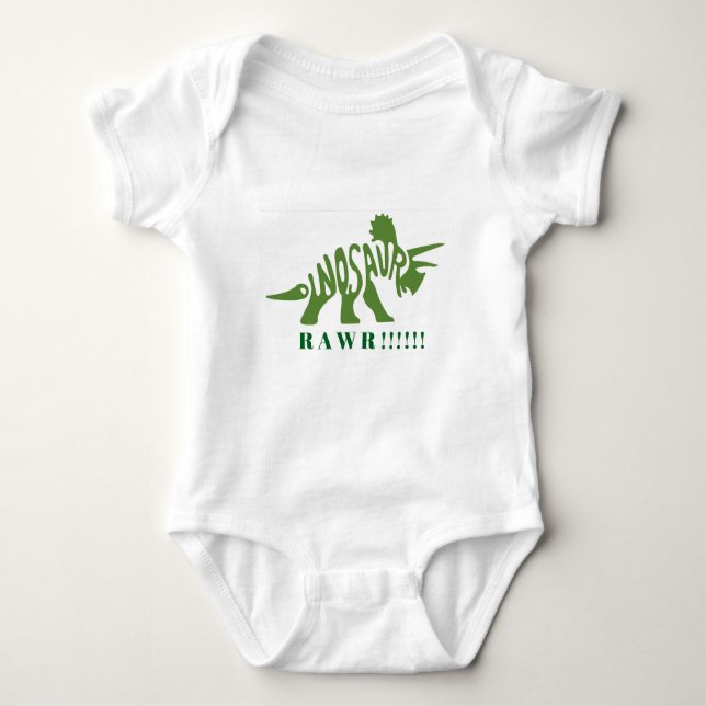 Green Dinosaurier RAWR!!! Baby Strampler (Vorderseite)