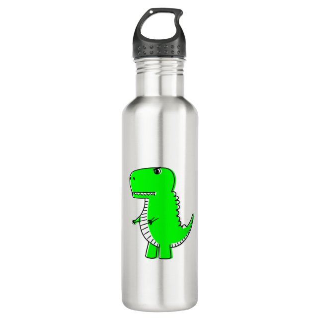 Green Dinosaurier Zeichnend Edelstahlflasche (Vorderseite)