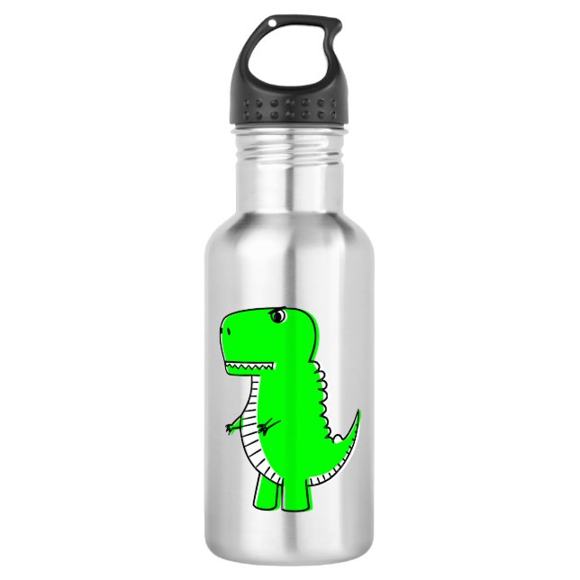 Green Dinosaurier Zeichnend Edelstahlflasche (Vorderseite)