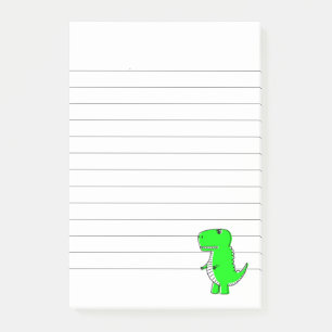 Green Dinosaurier Zeichnend Lined Post-it Klebezettel