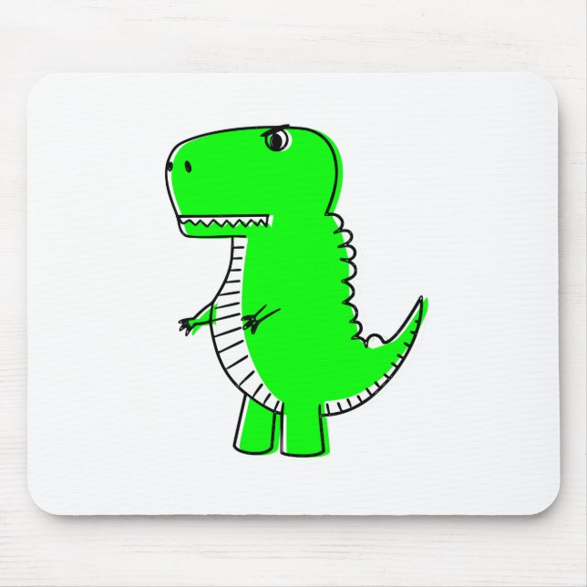 Green Dinosaurier Zeichnend Mousepad (Vorne)