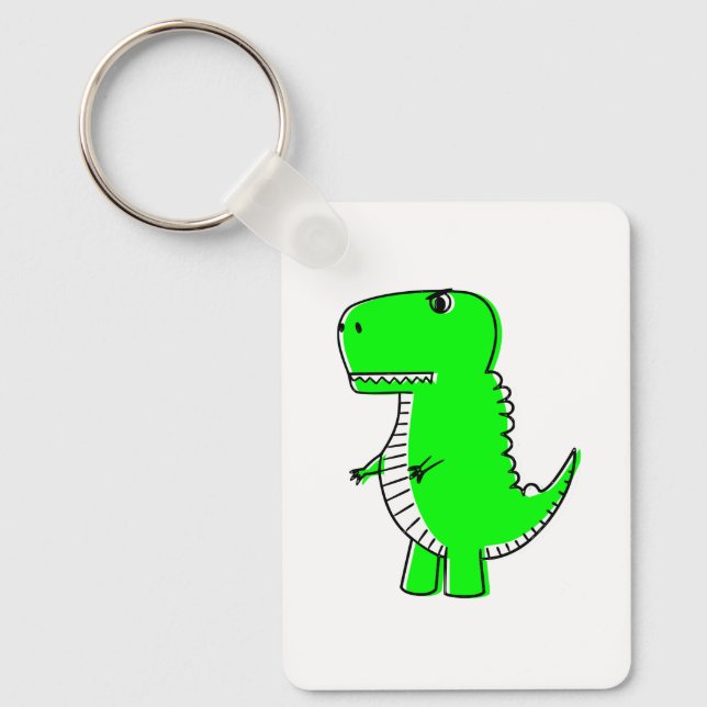 Green Dinosaurier Zeichnend Schlüsselanhänger (Vorderseite)