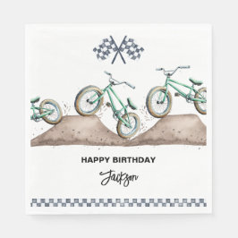 Green Dirt Bike BMX party Serviette