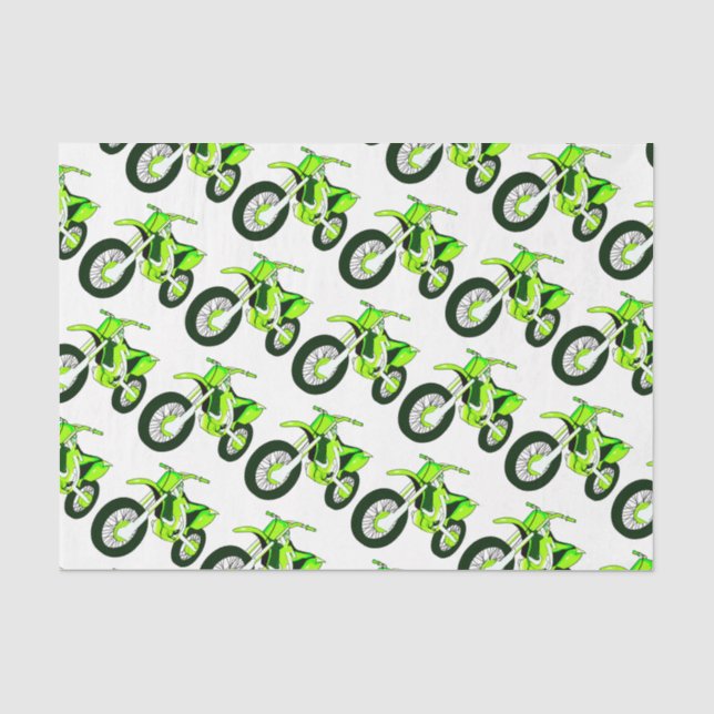Green Dirt Bike Motorrad benutzerdefinierter Hinte Seidenpapier (Vorderseite)