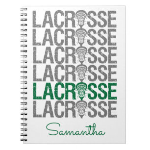 Green Distressed Lacrosse Word Notizblock