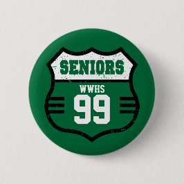 Green Distressed Seniors Road Sign Button