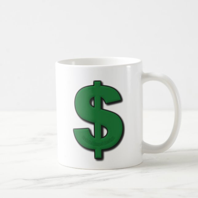 Green-Dollar-Zeichen Kaffeetasse (Rechts)