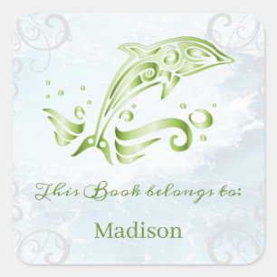 Green Dolphin Book Sticker