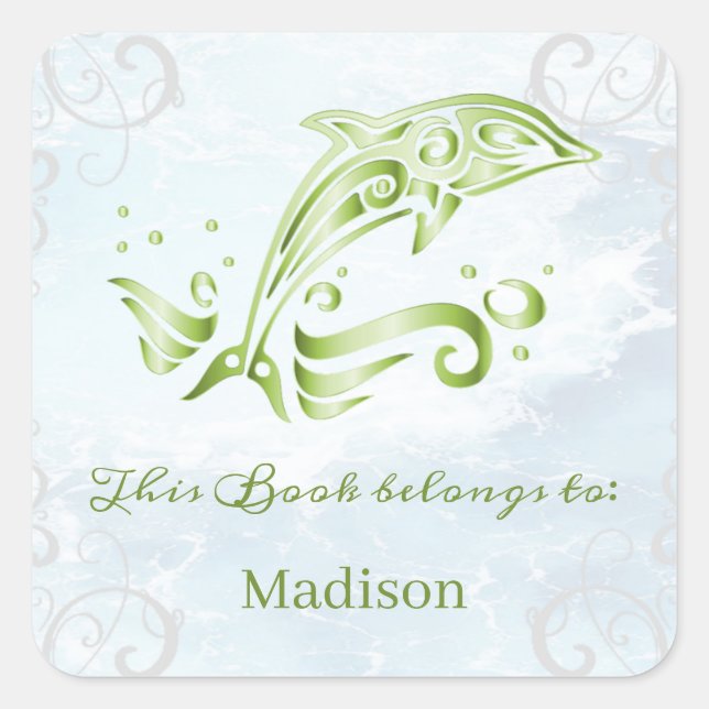 Green Dolphin Book Sticker (Vorderseite)