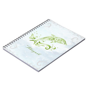 Green Dolphin Personalized Notebook Notizblock
