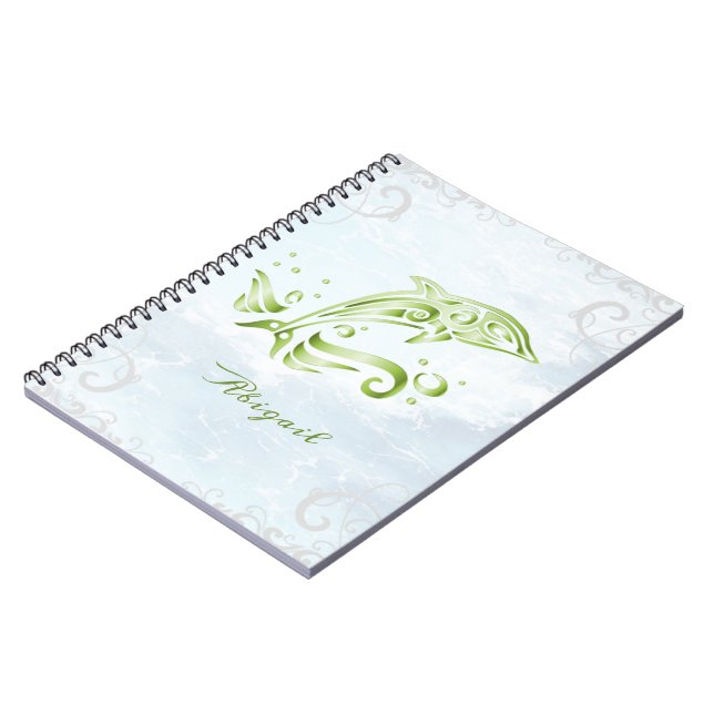 Green Dolphin Personalized Notebook Notizblock (Linke Seite)