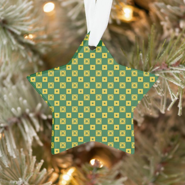 Green Domino Star Ornament (Baum)