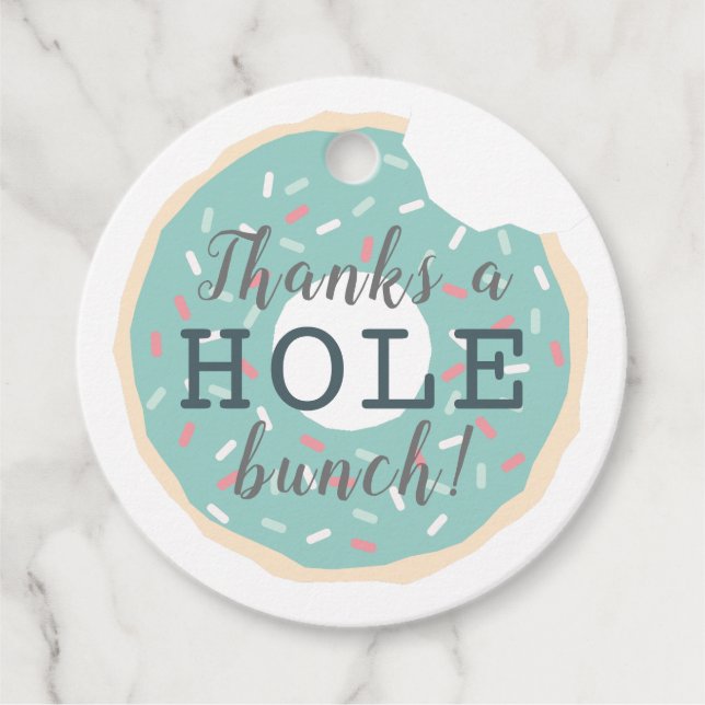 Green Donut Baby Dusche Vielen Dank Geschenkanhänger (Vorderseite)