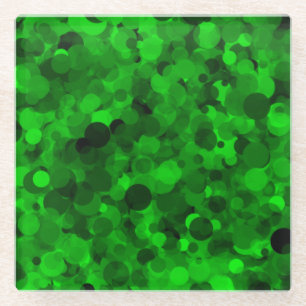 Green Dot Glass Untersetzer