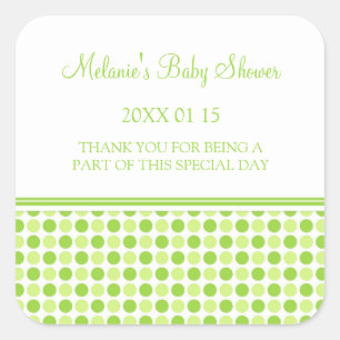 Green Dots Baby Dusche Pflegeaufkleber Quadratischer Aufkleber
