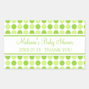 Green Dots Baby Dusche Pflegeaufkleber Rechteckiger Aufkleber