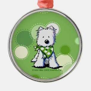 Green Dots Westie Ornament