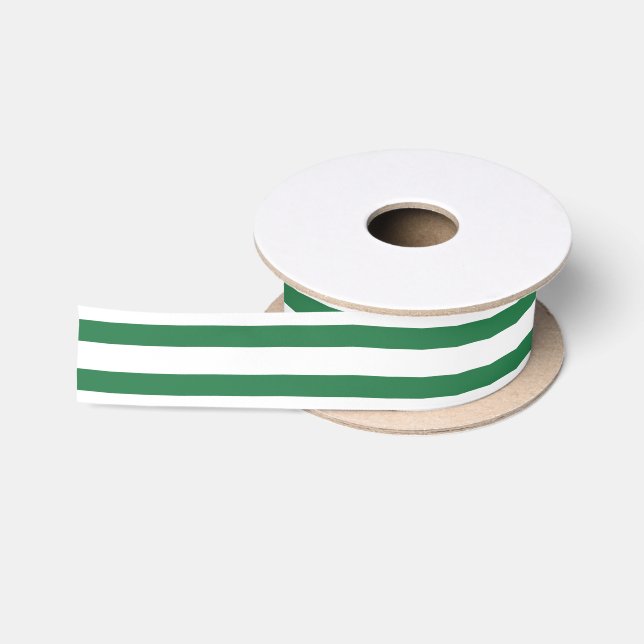Green Double Stripe Ribbon Satinband (Spule)