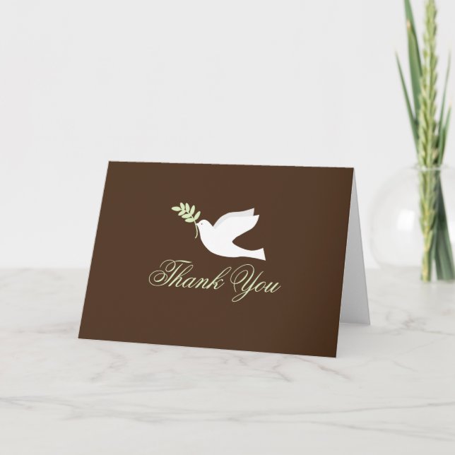 Green Dove Christening Card Karte (Vorderseite)