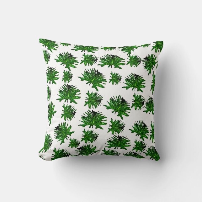 Green Dracaena Fern Blätter, Kissen (Vorderseite)