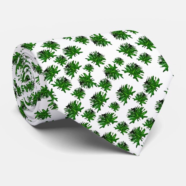 Green Dracaena Fern Blätter, Neck Tie Krawatte (Gerollt)