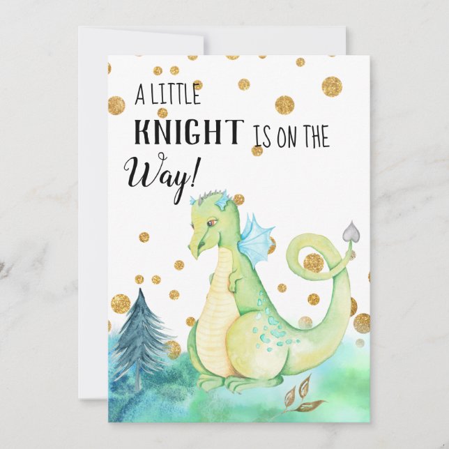 *~* Green Dragon - Baby Boy Baby Shower Einladung (Vorderseite)
