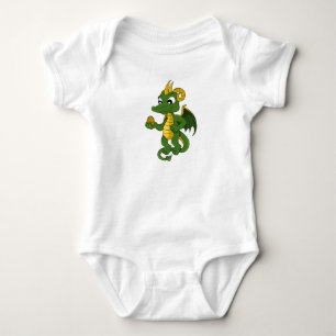 Green Dragon Cartoon Baby Bodysuit Strampler