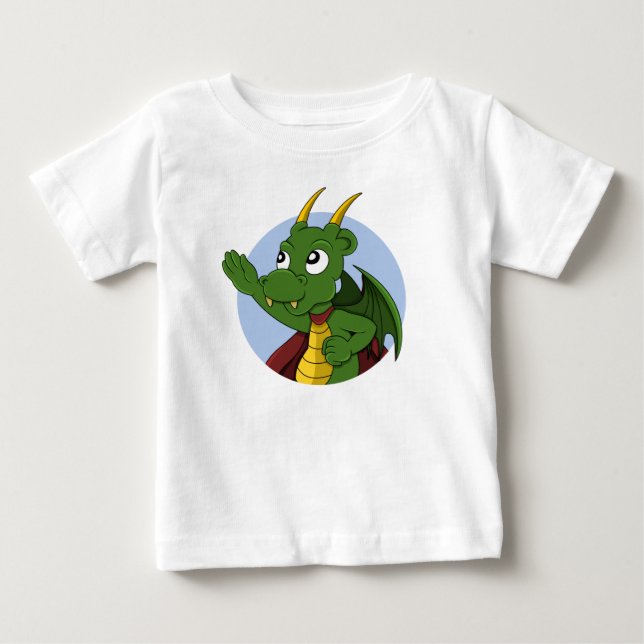 Green Dragon Cartoon Baby T - Shirt (Vorderseite)
