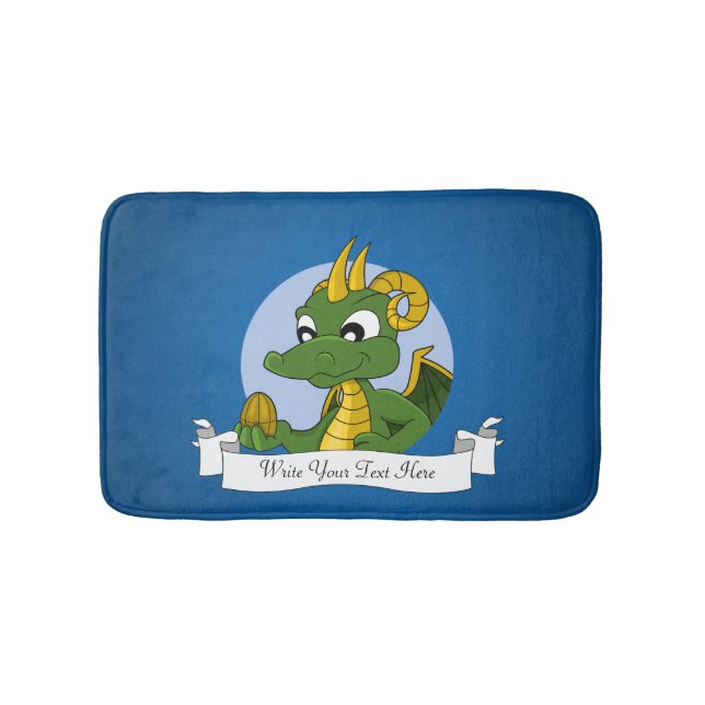 Green Dragon Cartoon Badematte (Vorderseite)