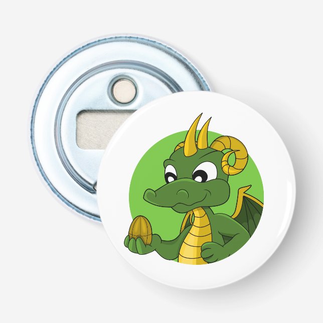 Green Dragon Cartoon Flaschenöffner (Vorderseite)