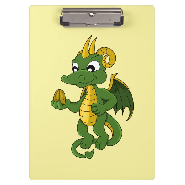 Green Dragon Cartoon Klemmbrett (Vorderseite)