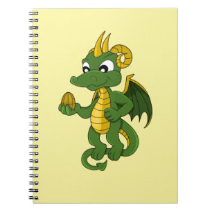 Green Dragon Cartoon Notizblock