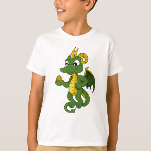 Green Dragon Cartoon T - Shirt
