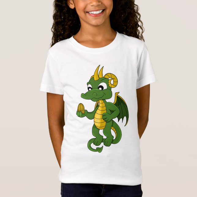 Green Dragon Cartoon T - Shirt (Vorderseite)