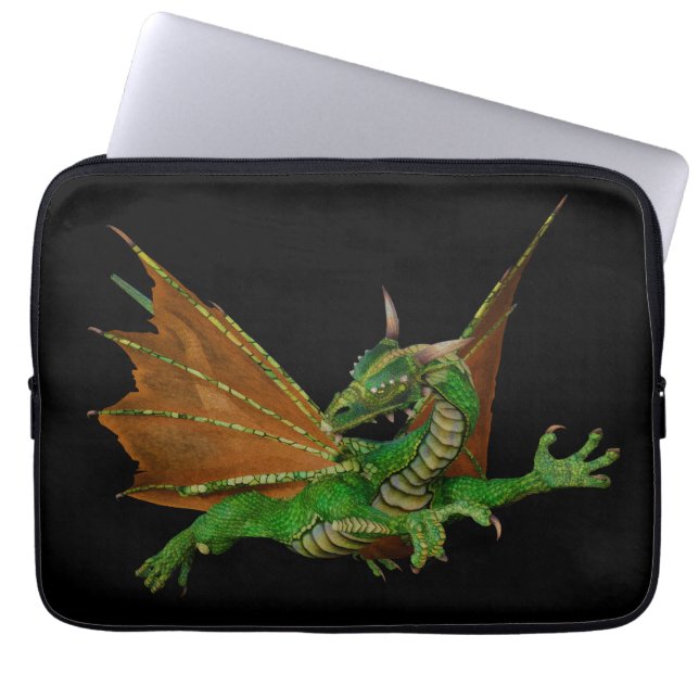 Green Dragon Fantasy Artwork Laptopschutzhülle (Vorderseite)