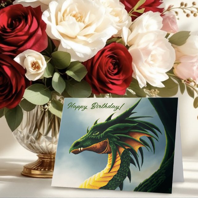 Green Dragon Fantasy Karte (Von Creator hochgeladen)
