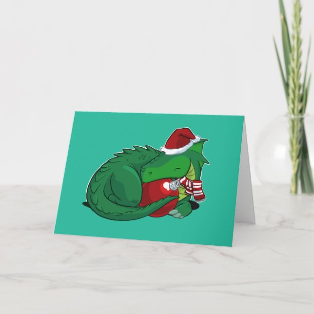 Green Dragon Holiday Edition Grußkarte Karte (Vorderseite)