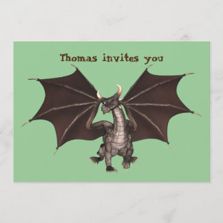 Green Dragon Invitation de fête d'anniversaire