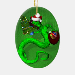 Green Dragon Keramikornament