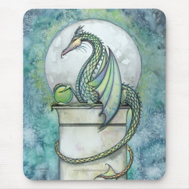 Green Dragon Mousepad von Molly Harrison (Vorne)