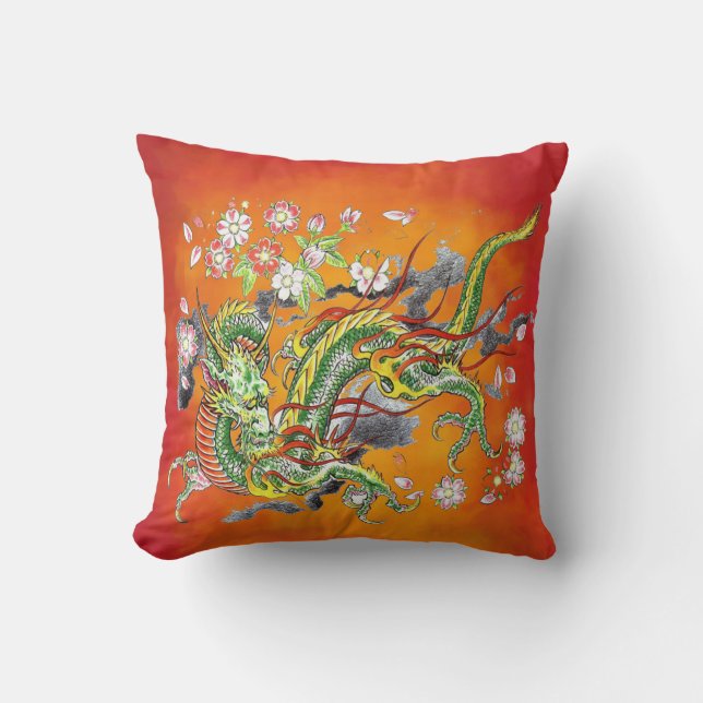 Green Dragon Pillow Kissen (Vorderseite)